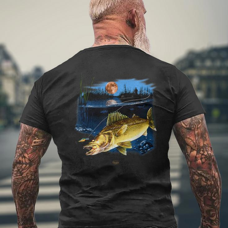 Walleye Fishing For Men Men's T-shirt Back Print Gifts for Old Men