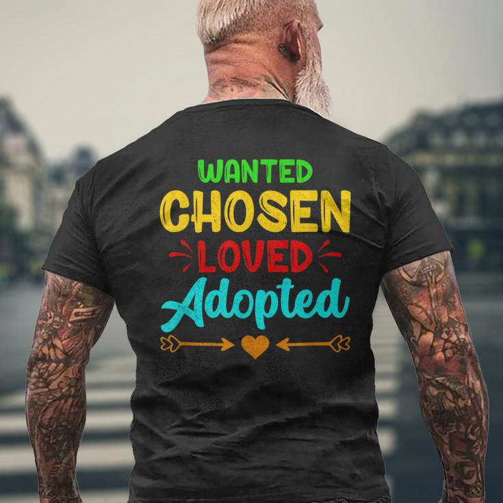 Wanted Chosen Loved Adopted Proud Foster Care Month Men's T-shirt Back Print Gifts for Old Men
