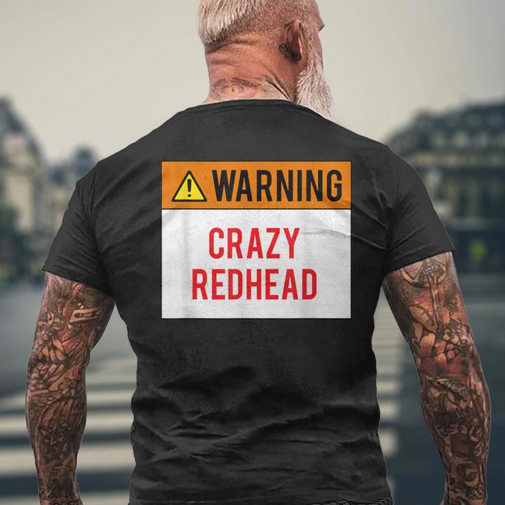 Warning Crazy Redhead Ginger Men's T-shirt Back Print Gifts for Old Men