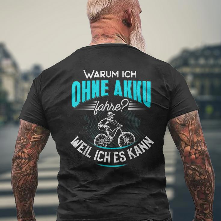 Warum Ich Ohne Akku Fahre - Anti E-Bike Kurzärmliges Herren-T-Kurzärmliges Herren-T-Shirt für Radfahrer Geschenke für alte Männer