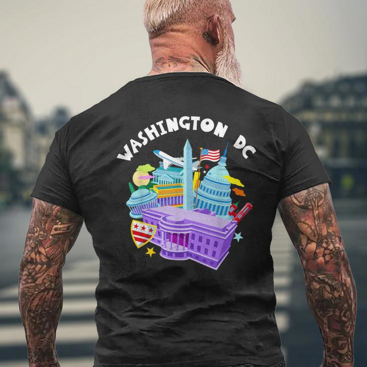 Washington DCVacation Cherry Blossom White House Capitol Men's T-shirt Back Print Gifts for Old Men