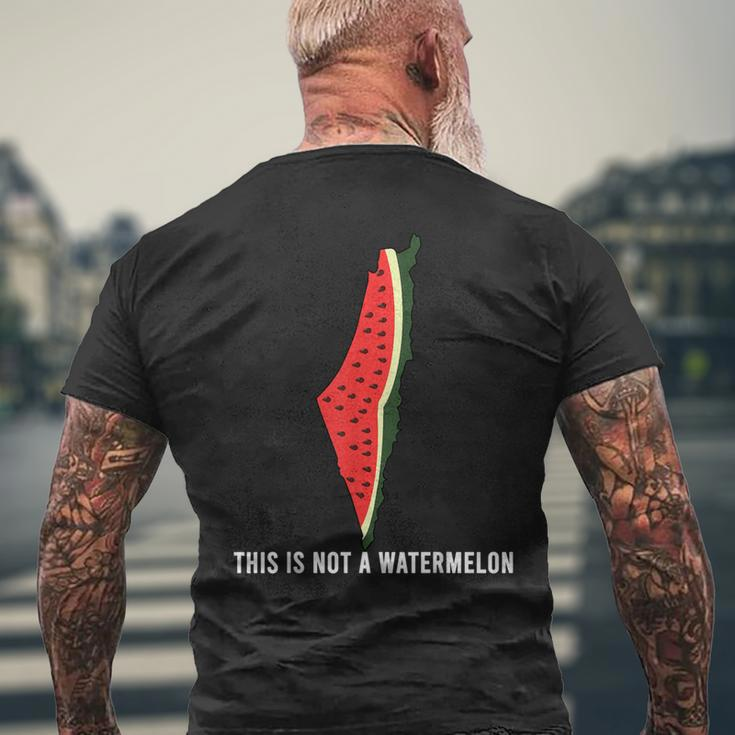 Watermelon 'This Is Not A Watermelon' Palestine Collection Men's T-shirt Back Print Gifts for Old Men