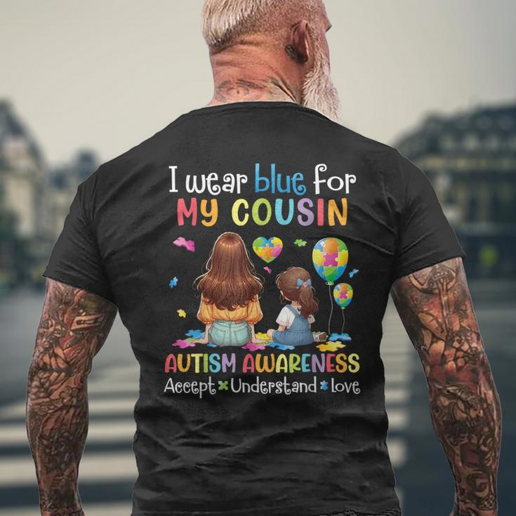 I Wear Blue For My Cousin Autism Accept Understand Love Hope Men's T-shirt Back Print Gifts for Old Men