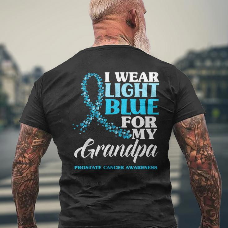 I Wear Light Blue For My Grandpa Prostate Cancer Awareness Men's T-shirt Back Print Gifts for Old Men