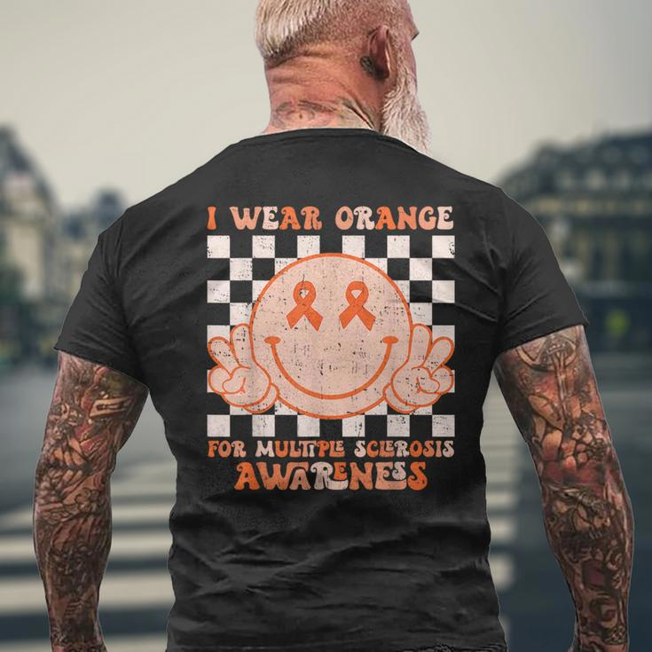 I Wear Orange For Multiple Sclerosis Awareness Ms Warrior Men's T-shirt Back Print Gifts for Old Men