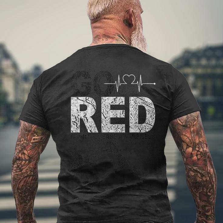 Wear Red Day Go Red Saying Heart Disease Awareness Men's T-shirt Back Print Gifts for Old Men