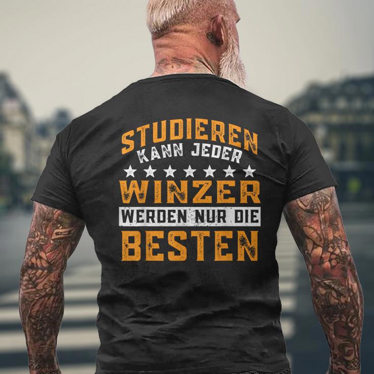 Weinbauer Nur Die Besten Werden Winzer Black T-Shirt mit Rückendruck Geschenke für alte Männer