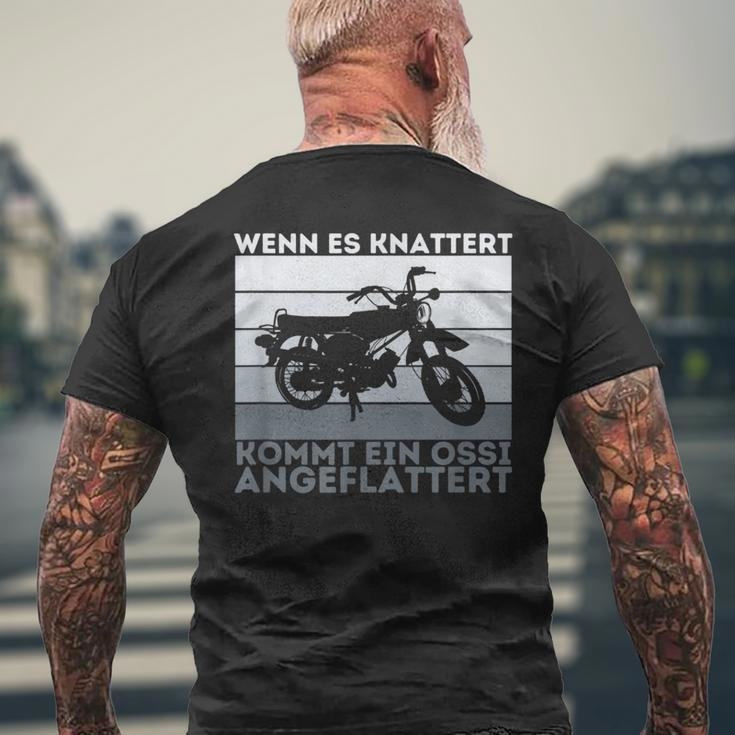 Wenn Es Knattert Simson Ddr Moped Two Stroke S51 Vintage T-Shirt mit Rückendruck Geschenke für alte Männer