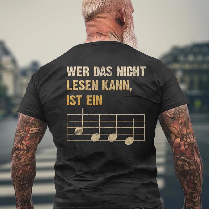 Wer Das Nicht Lesen Kann Ist Ein Monkey Music Theory T-Shirt mit Rückendruck Geschenke für alte Männer