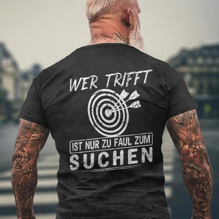 Wer Mefft Ist Zu Faul Zum Search Archery T-Shirt mit Rückendruck Geschenke für alte Männer
