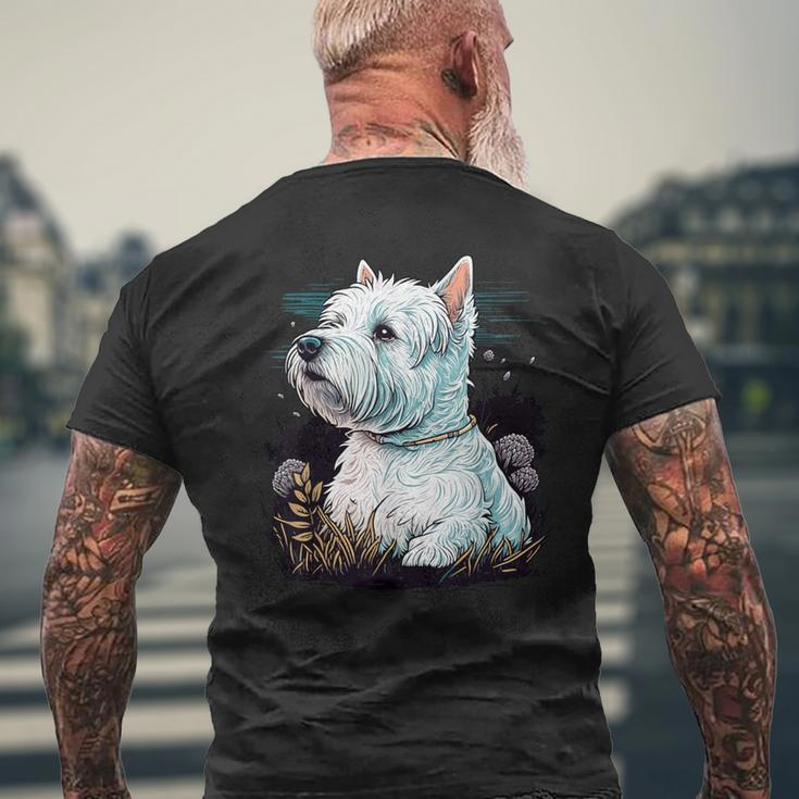 West Highland Terrier Dog On Westie Lover T-Shirt mit Rückendruck Geschenke für alte Männer