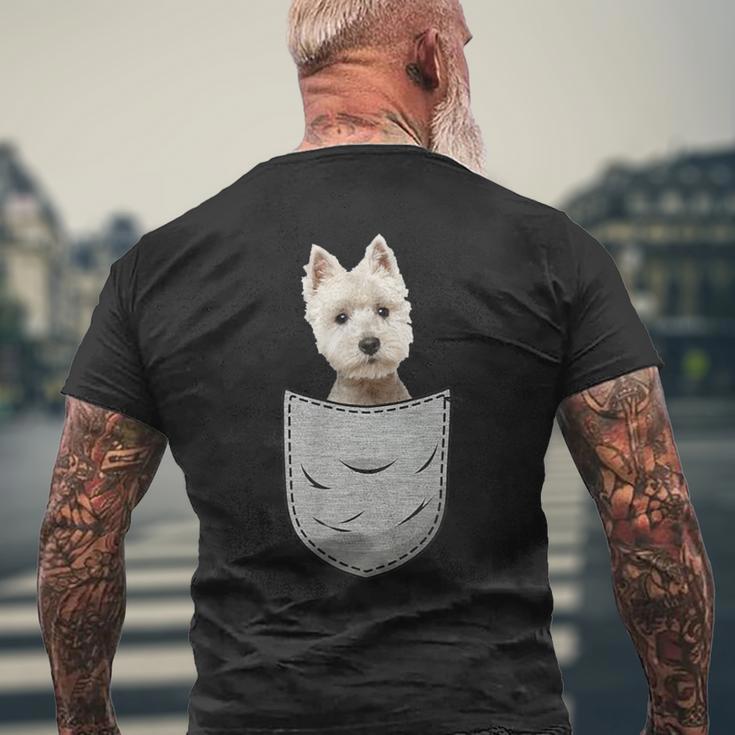 Westie Highland Terrier Pocket For Dog Owner T-Shirt mit Rückendruck Geschenke für alte Männer