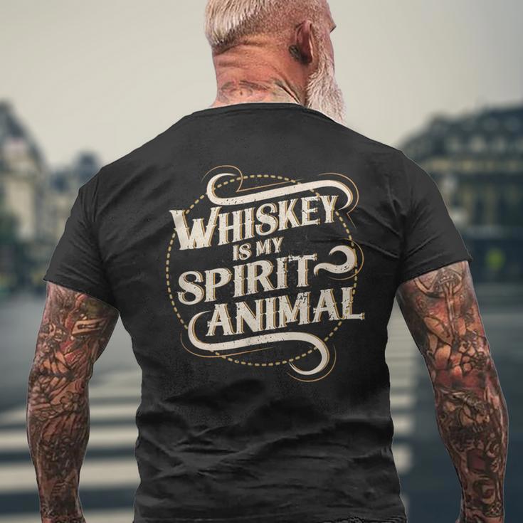 Whiskey Is My Spirit Animal Men's T-shirt Back Print Gifts for Old Men