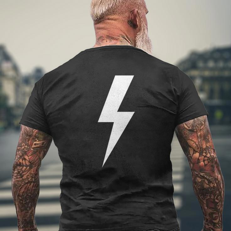 White Lightning Bolt Doesn't Strike Twice Mens Back Print T-shirt Gifts for Old Men