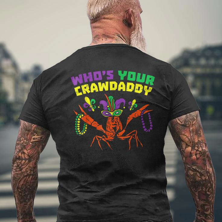 Who's Your Crawdaddy Crawfish Jester Beads Mardi Gras V2 Mens Back Print T-shirt Gifts for Old Men