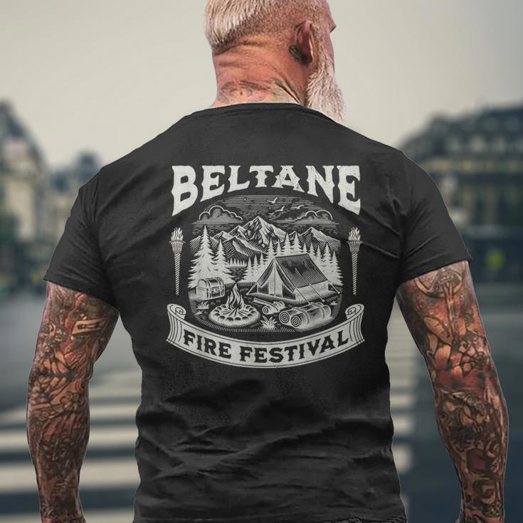 Wiccan Beltane Camping Outdoor Festival Wheel Of The Year Men's T-shirt Back Print Gifts for Old Men