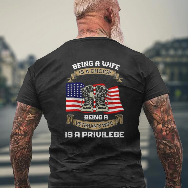 Being A Wife Is A Choice Being A Veteran's Wife Mens Back Print T-shirt Gifts for Old Men