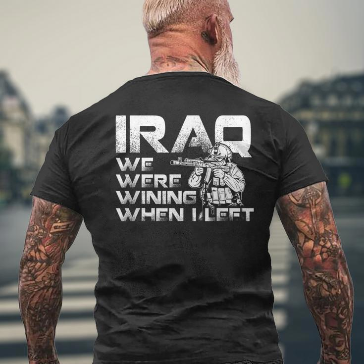 We Were Winning When I Left Iraq Veteran Soldier Vet Day Men's T-shirt Back Print Gifts for Old Men