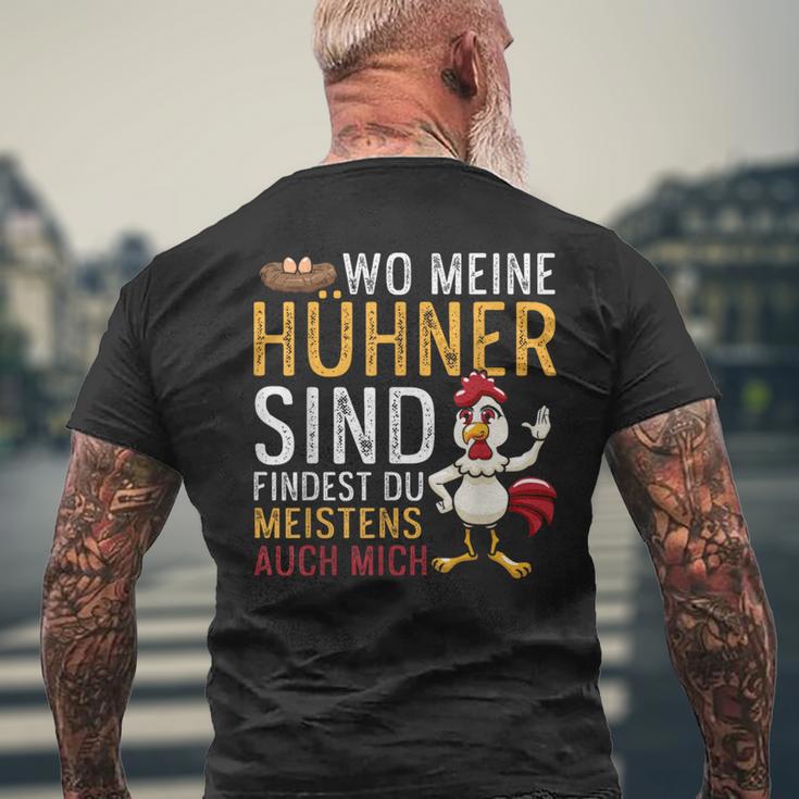 Wo Meine Hühner Sind Bin Auch Ich Iges Hennen T-Shirt mit Rückendruck Geschenke für alte Männer