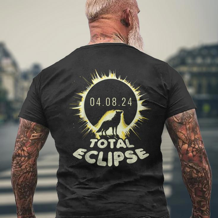 Wolf Fans Totality Solar Total Moon Eclipse 2024 Spring Men Men's T-shirt Back Print Gifts for Old Men