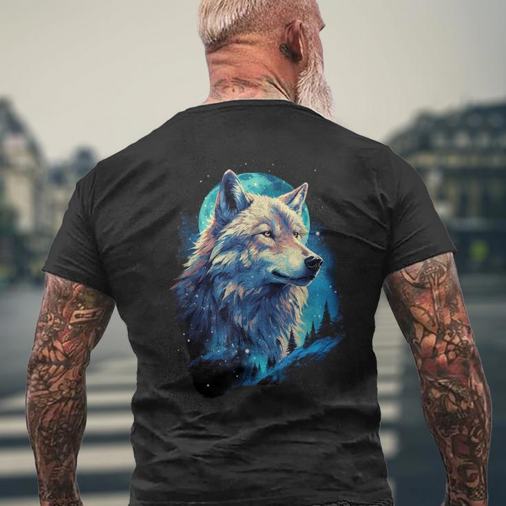 Wolf Moon Howling Lone Wolves Pack Of Wolves Men's T-shirt Back Print Gifts for Old Men
