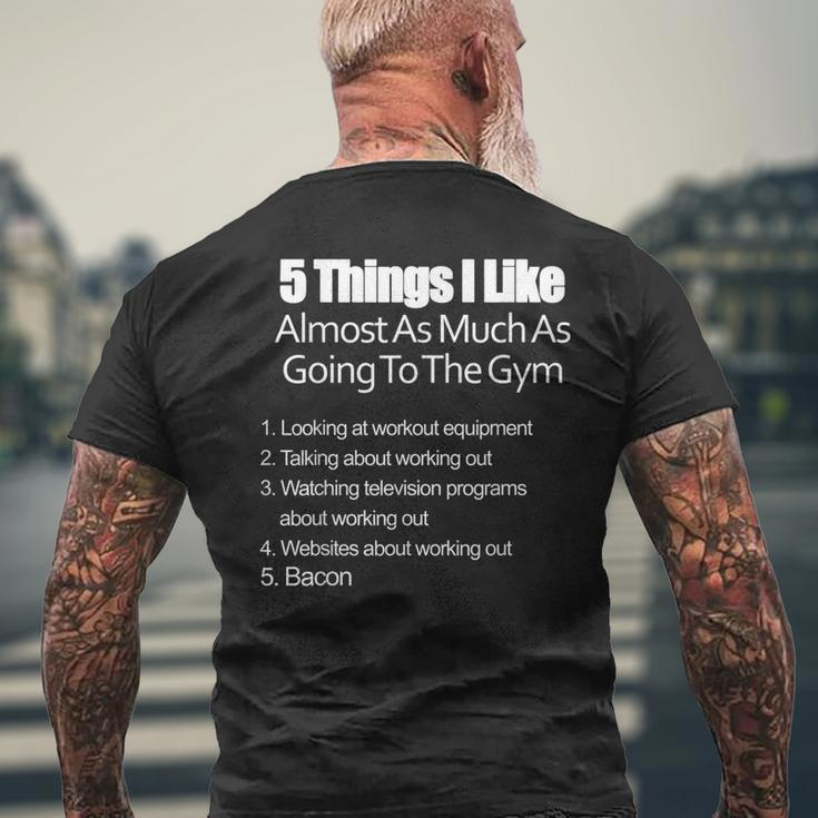 Working Out At Gym & Bacon Men's T-shirt Back Print Gifts for Old Men