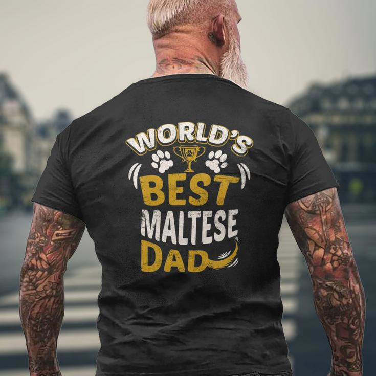 World's Best Maltese Dad Dog Owner Mens Back Print T-shirt Gifts for Old Men