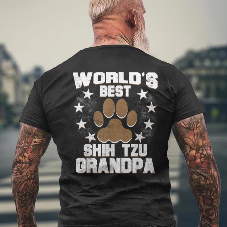 World's Best Shih Tzu Grandpa Dog Owner Men's T-shirt Back Print Gifts for Old Men
