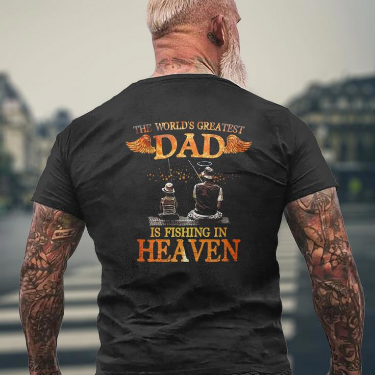 The World's Greatest Dad Is Fishing In Heaven For Miss Dad Mens Back Print T-shirt Gifts for Old Men