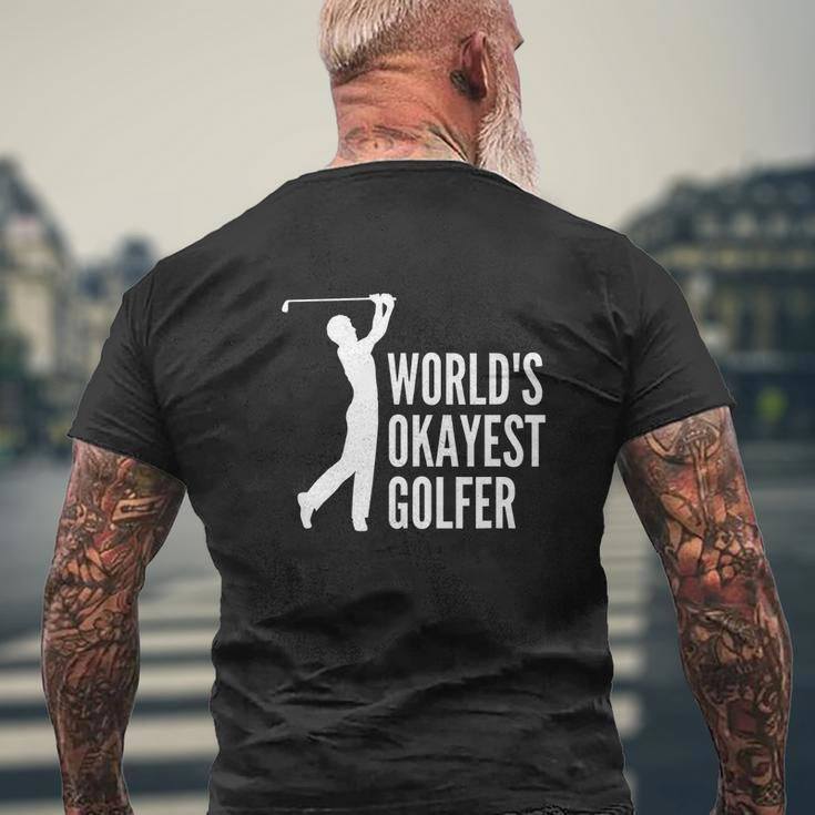 Worlds Okayest Golfer Shirt Golf Sayings Shirt Mens Back Print T-shirt Gifts for Old Men