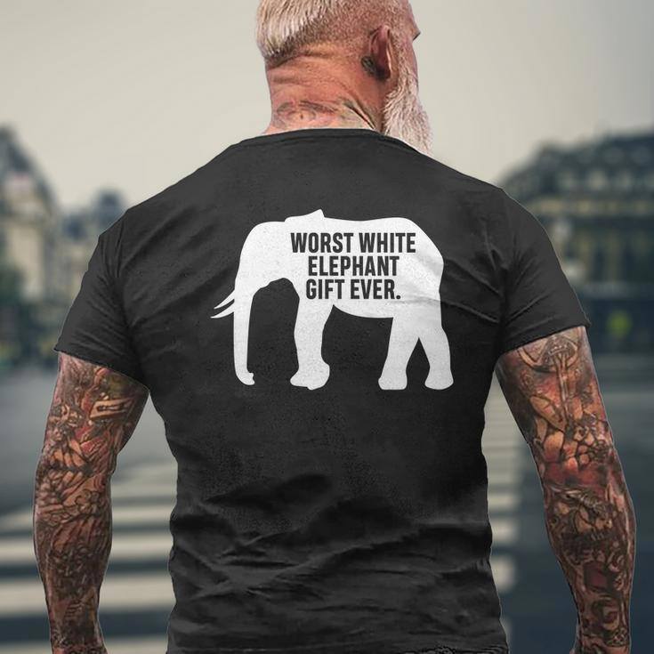 Worst White Elephant Ever For Party Present Mens Back Print T-shirt Gifts for Old Men