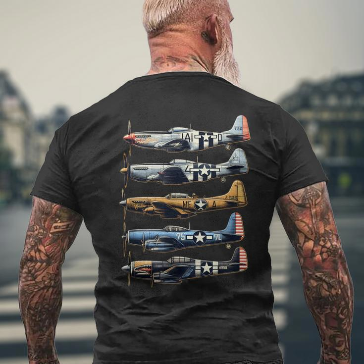 Ww2 Planes P51 Mustang F4u Corsair B17 P47 Thunderbolt Men's T-shirt Back Print Gifts for Old Men