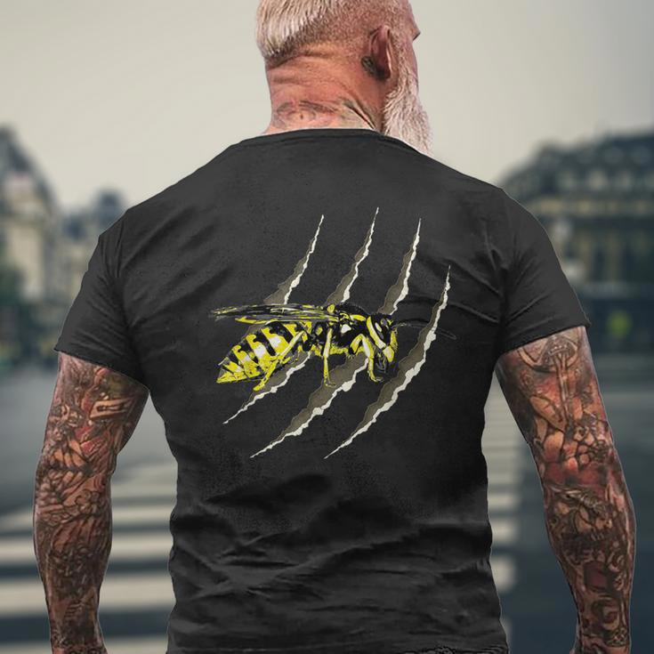 Yellow Jacket Wasp Tear Punk Emo Goth Men's T-shirt Back Print Gifts for Old Men