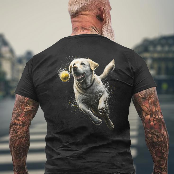 Yellow Labrador Retriever Chasing A Ball Labrador Retriever Men's T-shirt Back Print Gifts for Old Men