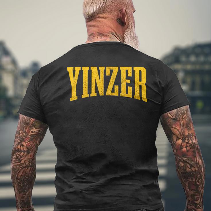 Yinzer Code Pittsburgh Pennsylvania Pa Pride Yellow Yinz Men's T-shirt Back Print Gifts for Old Men