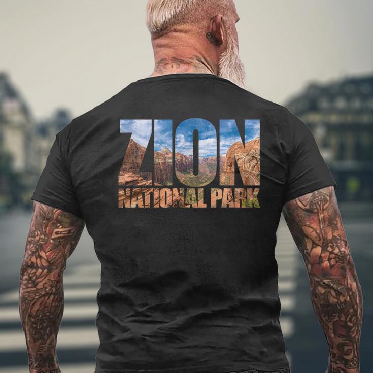 Zion National Park Near Las Vegas Utah Usa Canyon Nature Men's T-shirt Back Print Gifts for Old Men