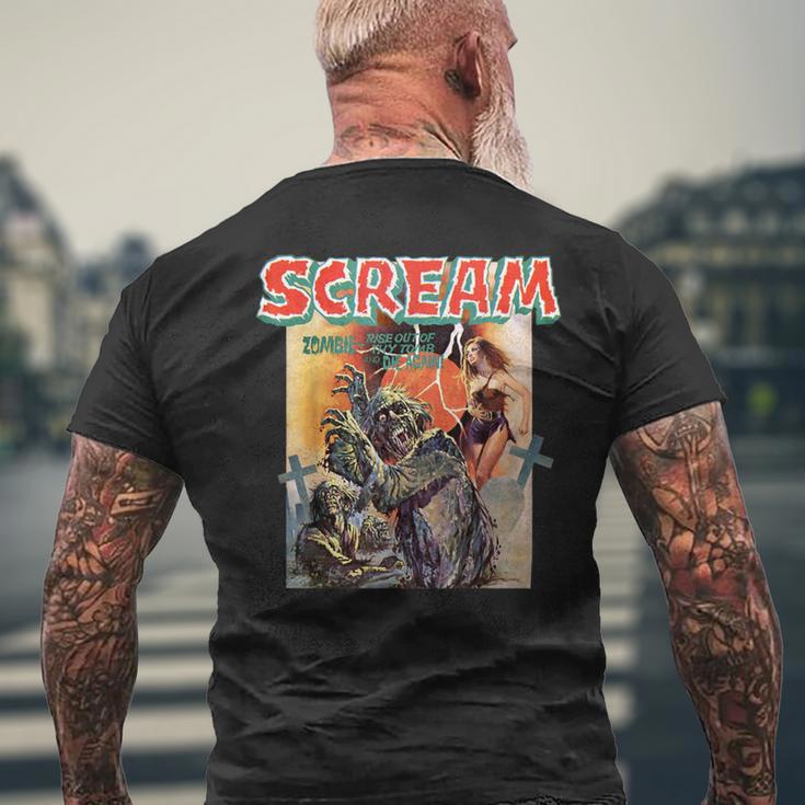 Zombie Vintage Movie Horror Poster Comic Book Graphic Men's T-shirt Back Print Gifts for Old Men