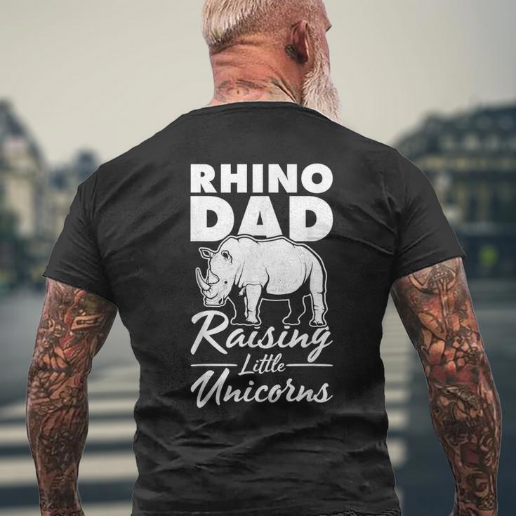 Zoology Animal Rhino Rhino Dad Little Unicorns Rhinoceros Men's T-shirt Back Print Gifts for Old Men