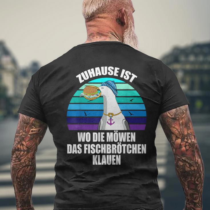 Zuhause Ist Wo Die Seagulls Das Fischbrötchen Klauen Moin Moin S T-Shirt mit Rückendruck Geschenke für alte Männer