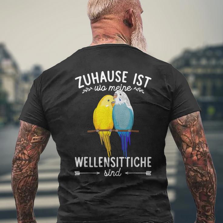 Zuhause Ist Wo Meine Budgie Sind Budgie T-Shirt mit Rückendruck Geschenke für alte Männer