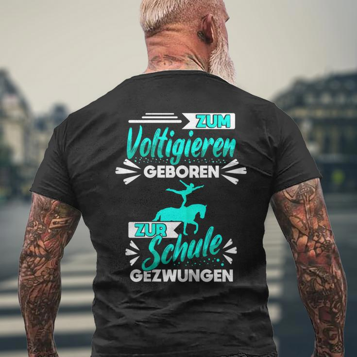Zum Voltigieren Geboren Zur Schule Gezwungen German Langu T-Shirt mit Rückendruck Geschenke für alte Männer