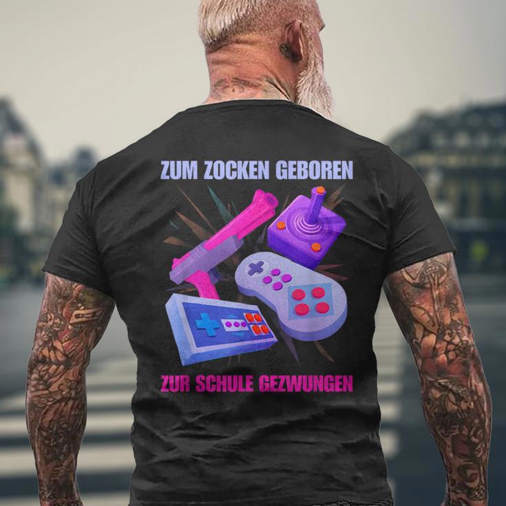 Zum Zocken Geboren Zum Schule Forces I Console Ps5 Gaming T-Shirt mit Rückendruck Geschenke für alte Männer