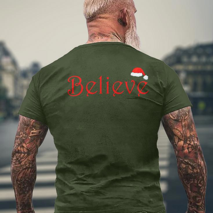 Believe Christmas Believe Santa Men's T-shirt Back Print Gifts for Old Men