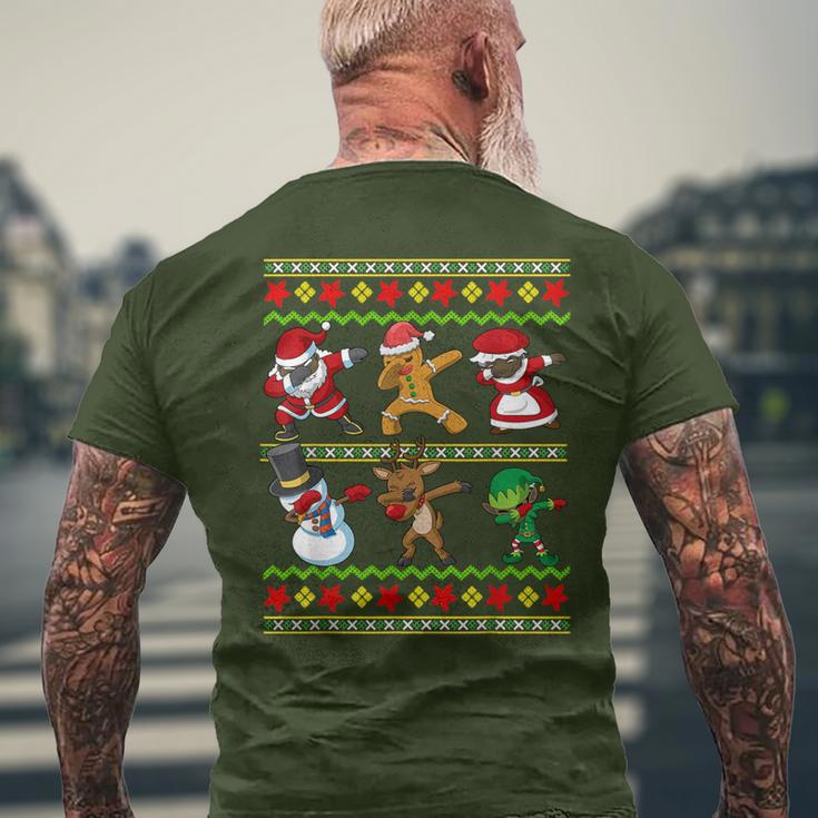 Black African American Squad Santa Claus Mrs Claus Christmas Men's T-shirt Back Print Gifts for Old Men