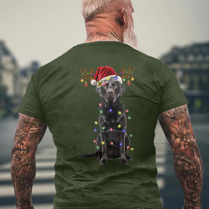 Black Lab Labrador Christmas Tree Reindeer Pajama Dog Xmas Men's T-shirt Back Print Gifts for Old Men