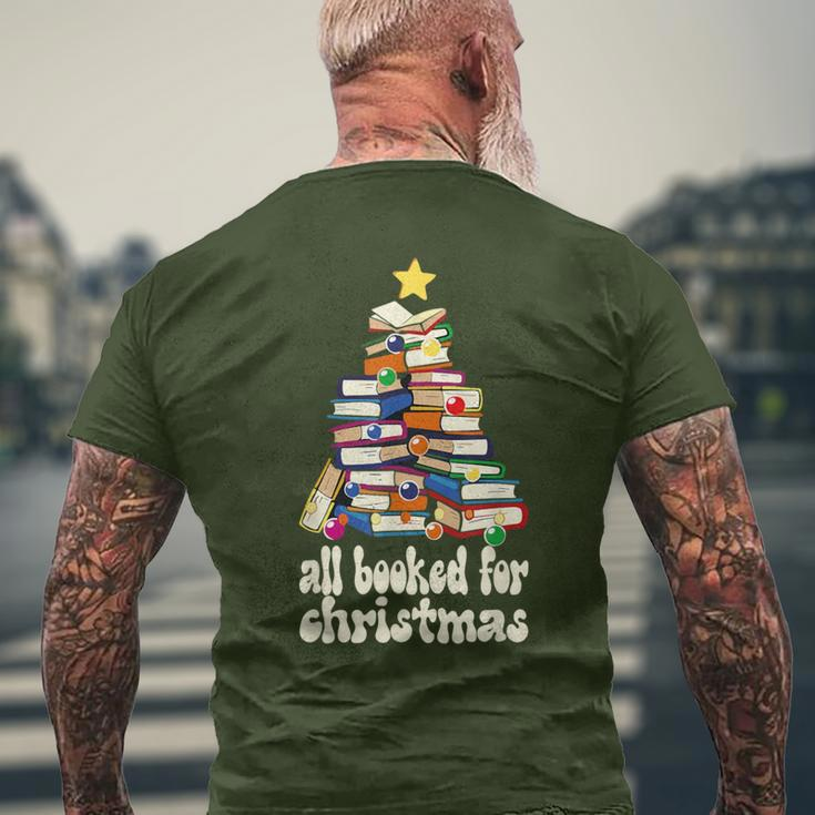 All Booked For Christmas Book Christmas Tree Men's T-shirt Back Print Gifts for Old Men