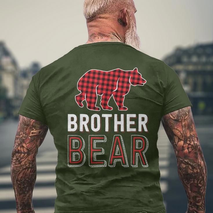 Brother Bear Red Buffalo Plaid Matching Family Christmas Men's T-shirt Back Print Gifts for Old Men