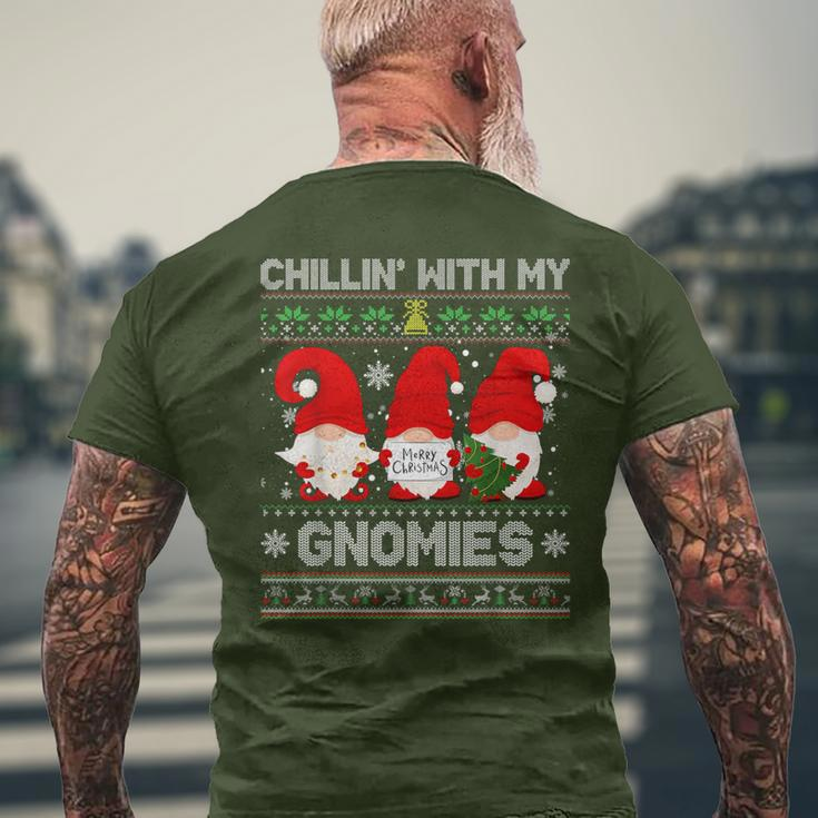 Chillin With My Gnomies Christmas Family Friend Gnomes Men's T-shirt Back Print Gifts for Old Men