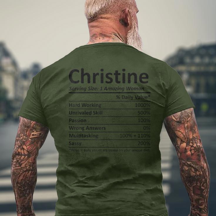 Christine Nutrition Personalized Name Christmas Idea Men's T-shirt Back Print Gifts for Old Men