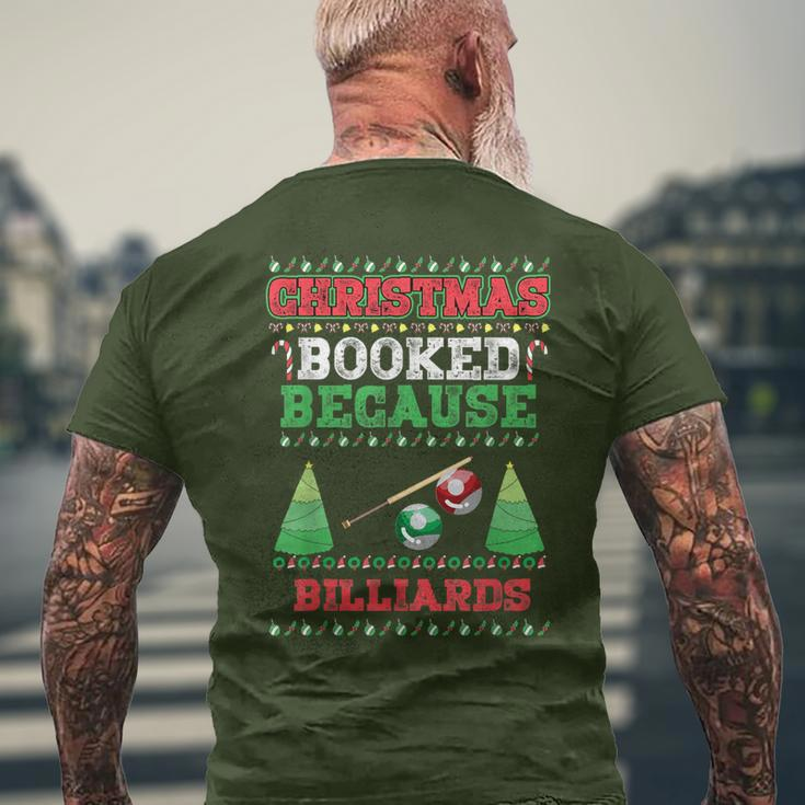Christmas Booked Because Billiards Sport Lover Xmas Men's T-shirt Back Print Gifts for Old Men